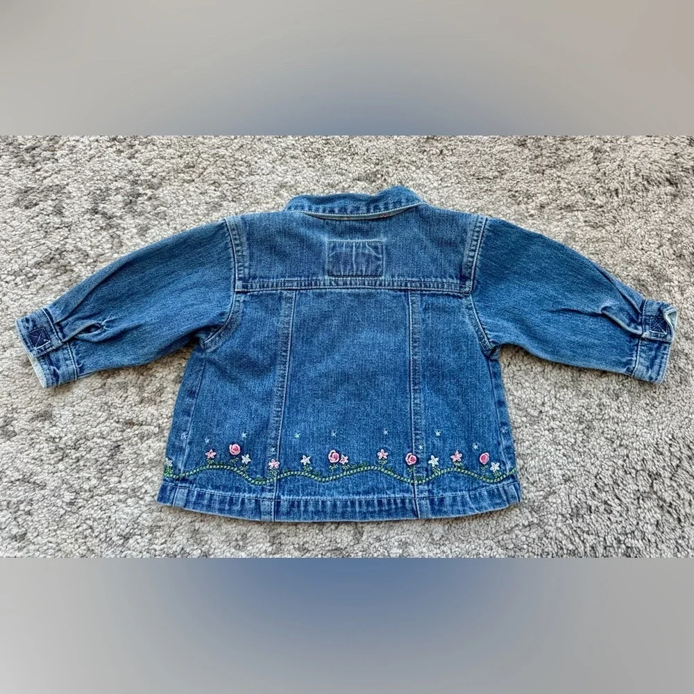 OshKosh B’gosh Floral Embroidered Denim Jacket 12M Spring Easter